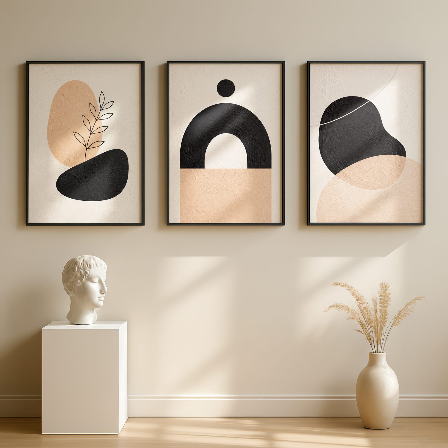Abstract Minimalist Canvas Wall Art for Living Room – Modern Set