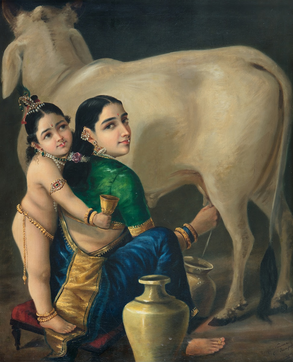Yashoda and Krishna by Raja Ravi Varma — sold for ₹167.2 crore at Saffronart in April 2026