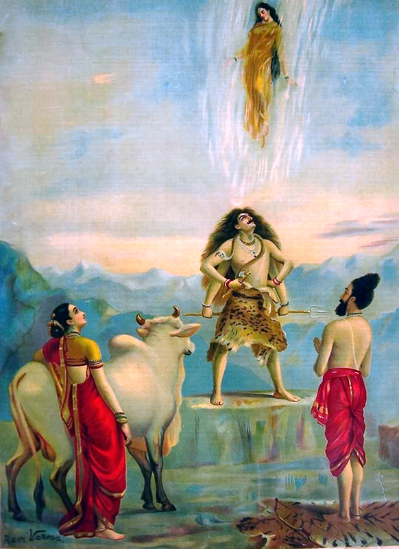 Descent of Ganga — Gangavataran — Raja Ravi Varma